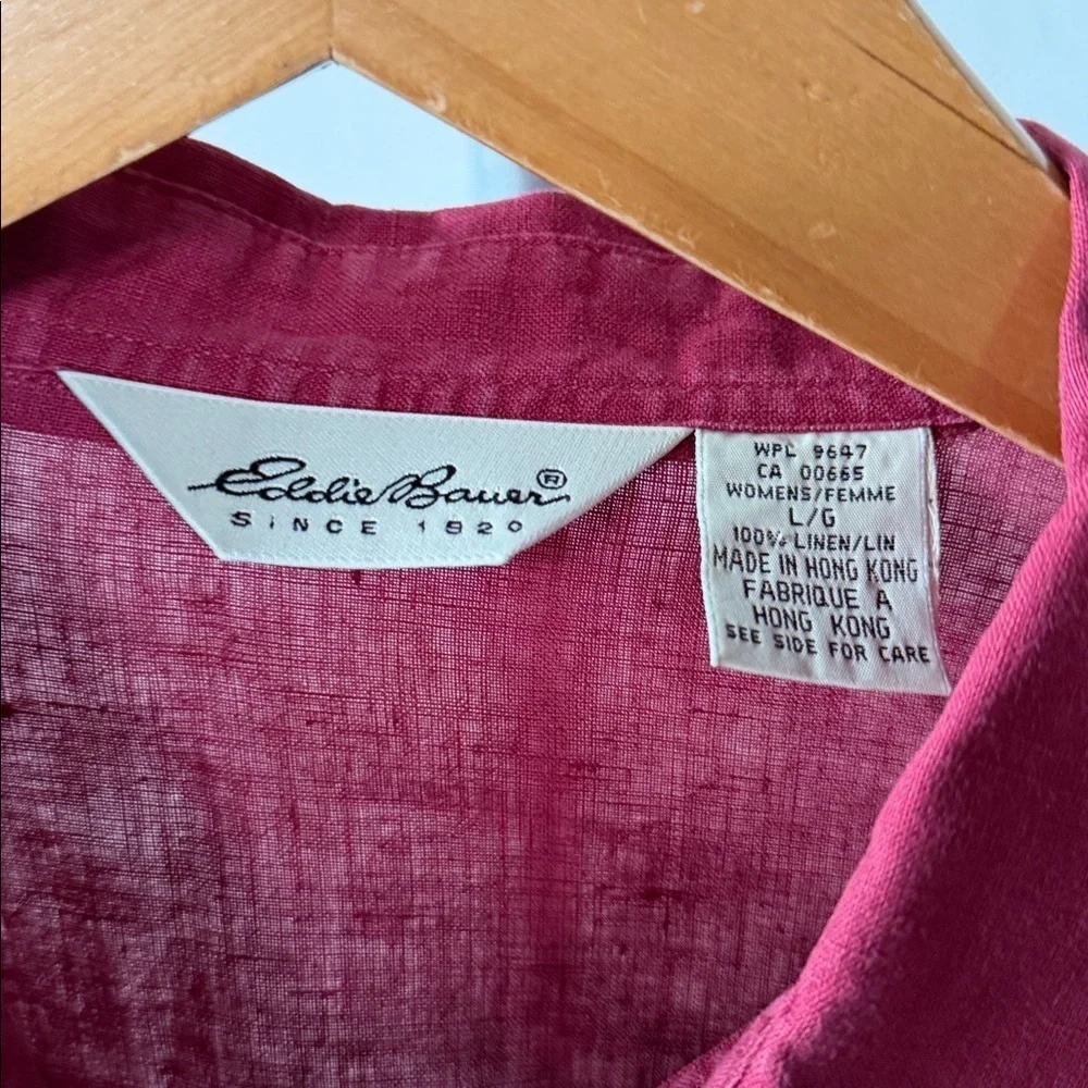 Eddie Bauer Linen Button-up Women’s Large - Picture 2 of 4